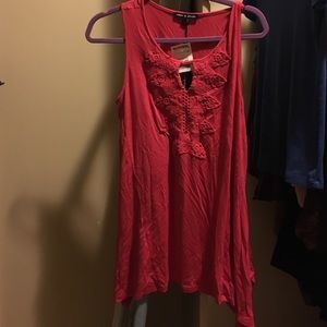 Hot pink tunic style tank top