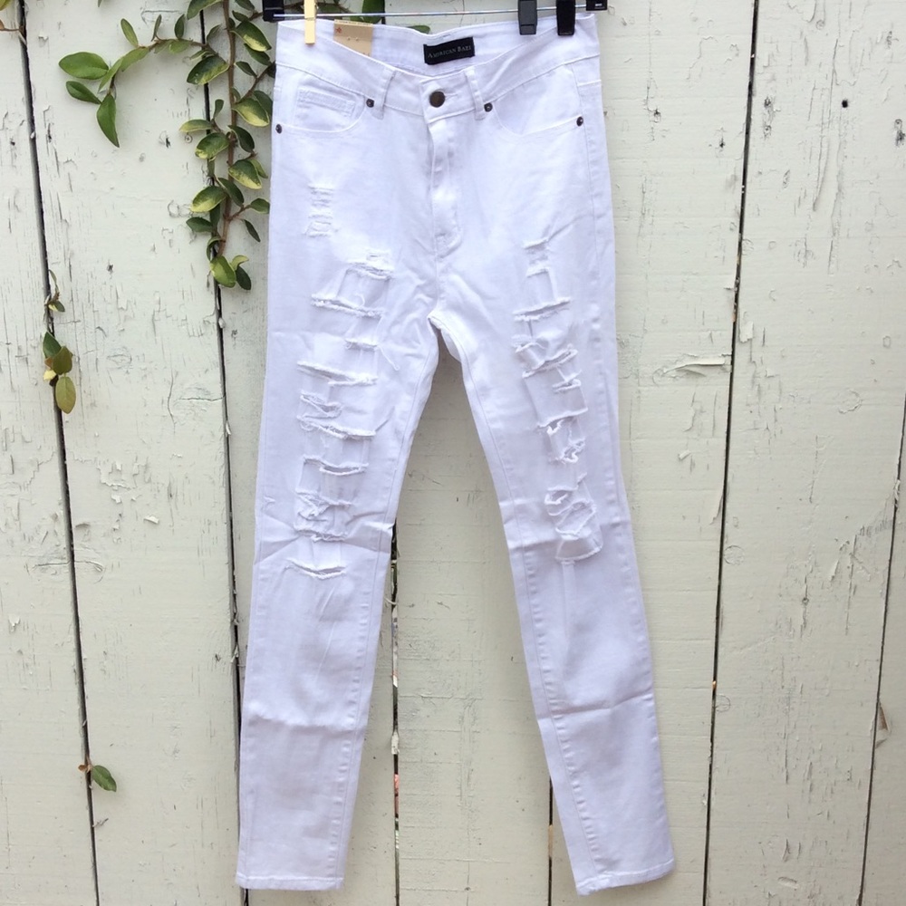 High rise skinny ripped