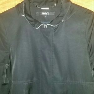 Wonderful all around DKNY coat with hood   size S