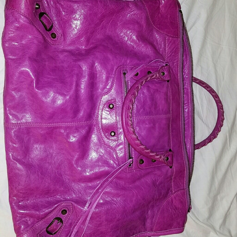 Authentic rare 2005 balenciaga weekender magenta