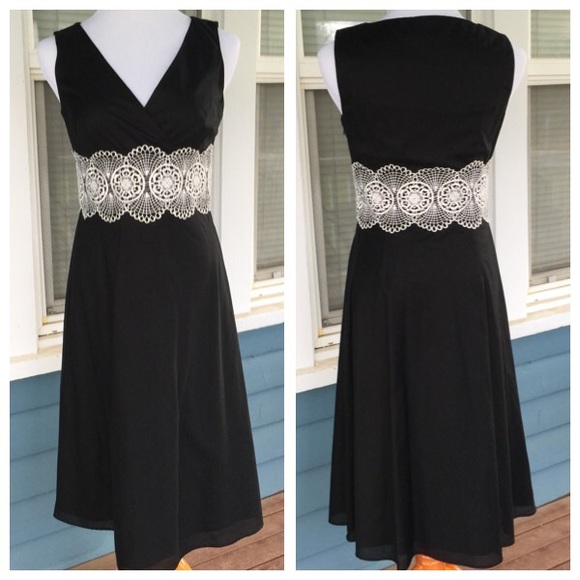 Ann Taylor Dresses & Skirts - ANN TAYLOR LOFT Black with White Lace Dress