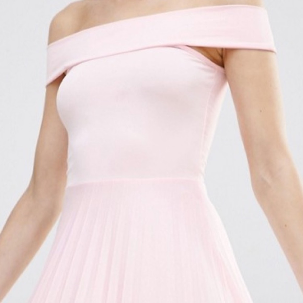Baby pink off shoulder dress - Picture 1 of 2
