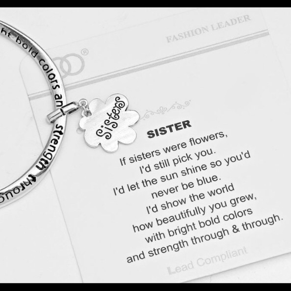 Sisters" Message Bracelet - Picture 2 of 2