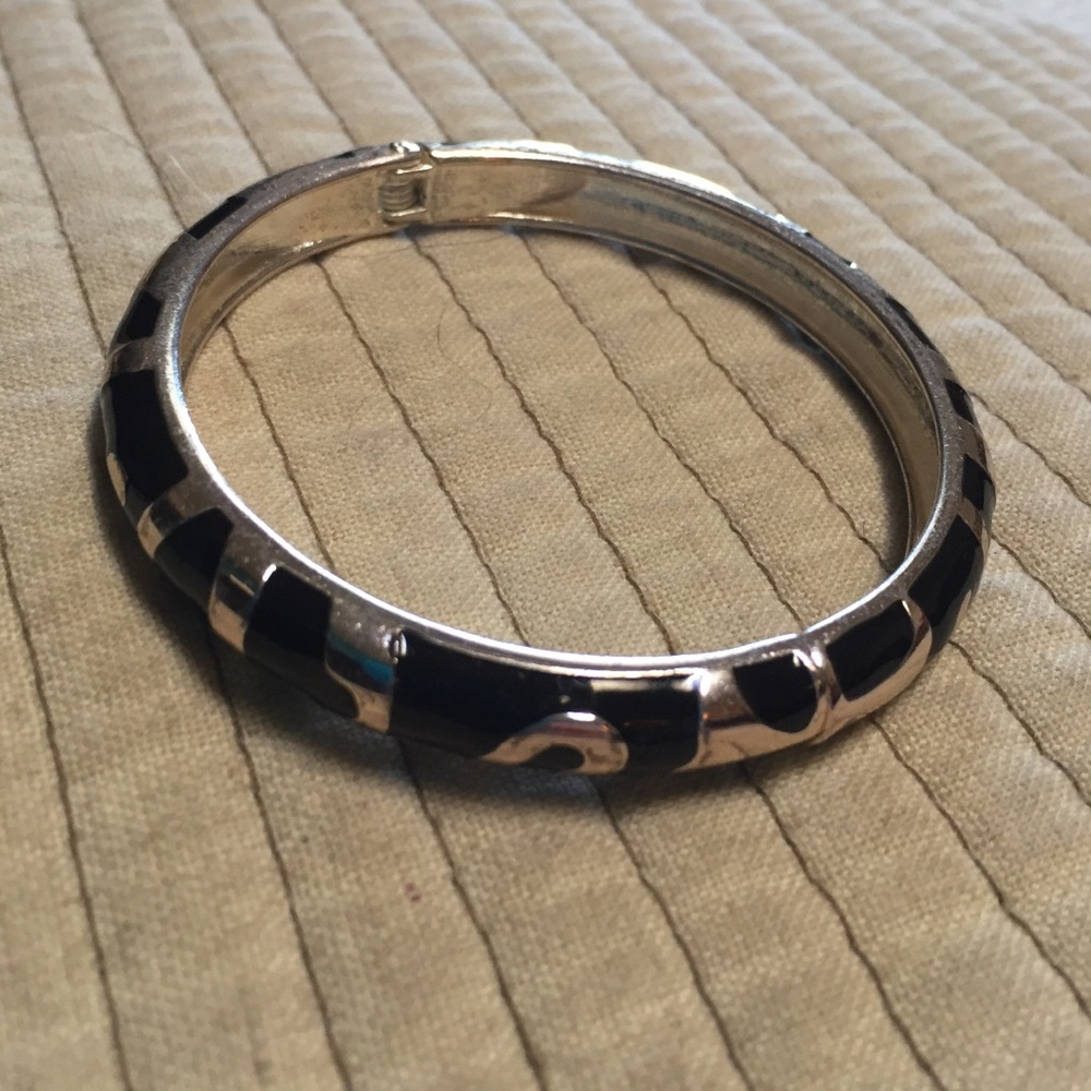 Express black and silver hinge bracelet