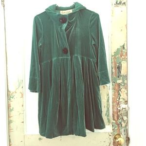 Green velvet 1920’s style coat