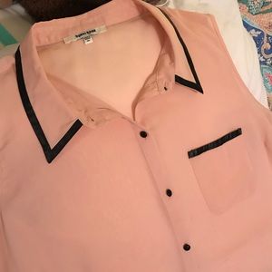 Peach shear button down