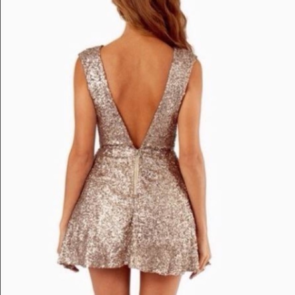 Gold mini dress