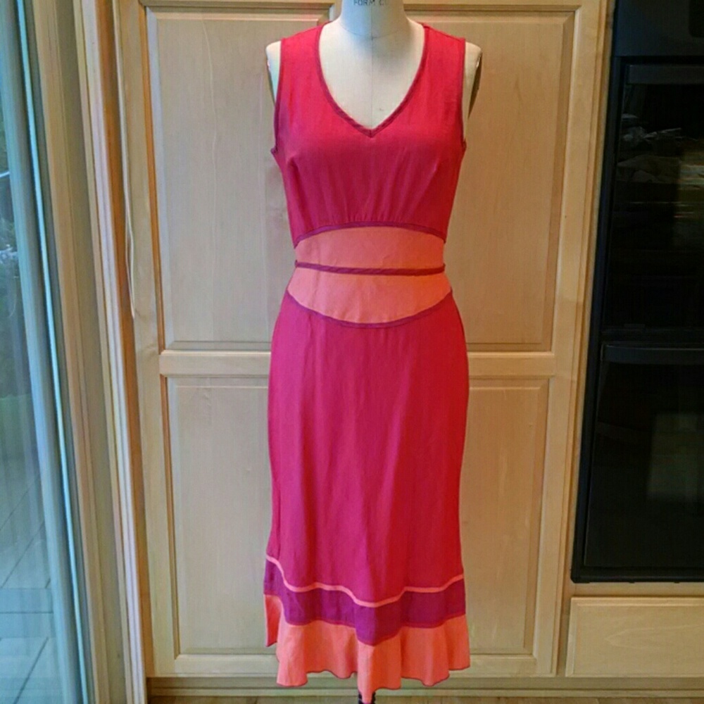 Sangria bias linen dress