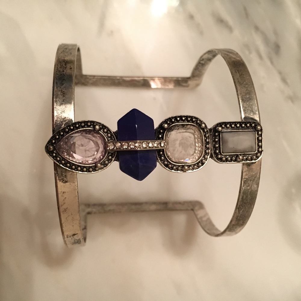 Adjustable silver cuff bracelet