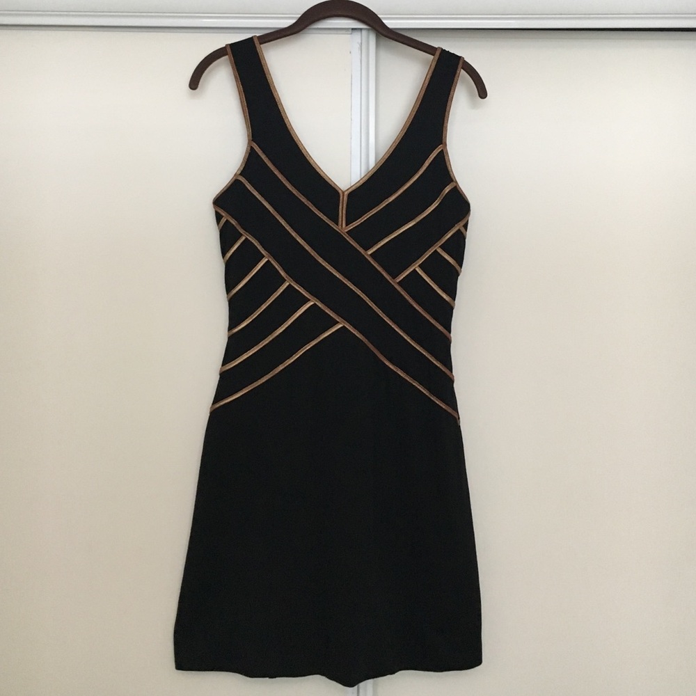 Gold & Black Mini Dress