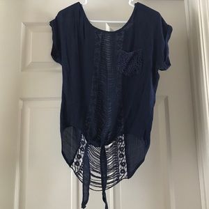 Crocheted back tank top