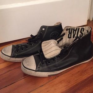 John Varvatos Chuck Taylors in black leather
