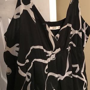 Ruffled Aline dress black/white bow pattern fabric