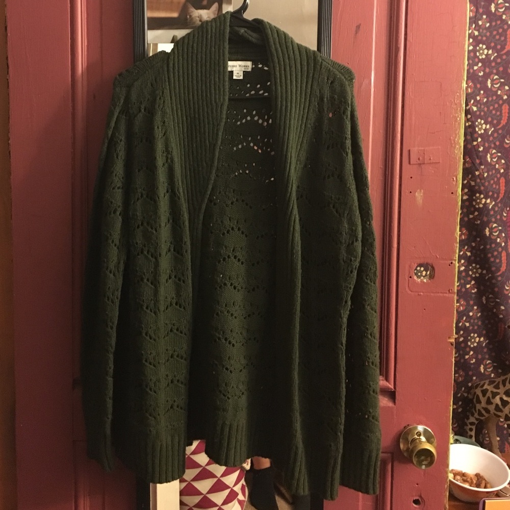 Olive green cardigan