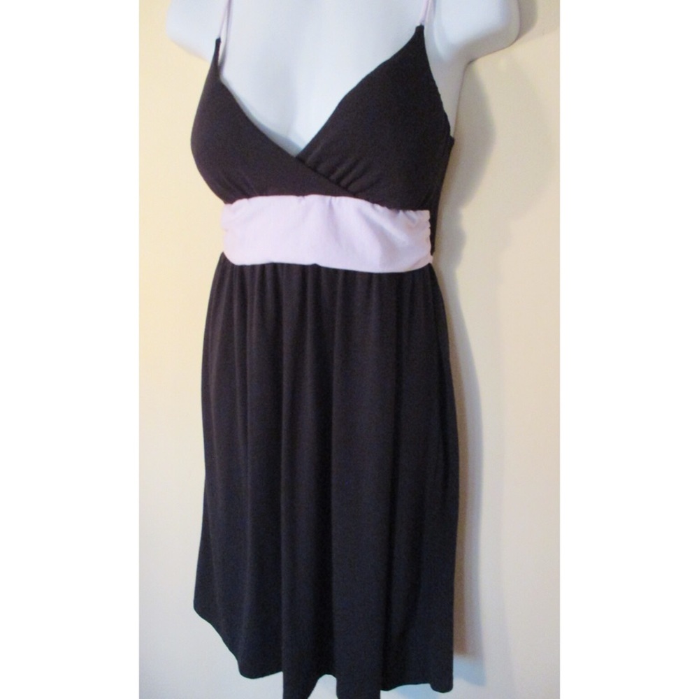 Black and White Strap Midi Dress w/ Tie in Back