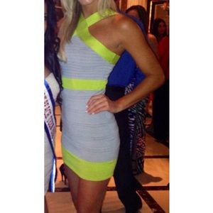 Wow Couture bandaid dress size M lime green/grey