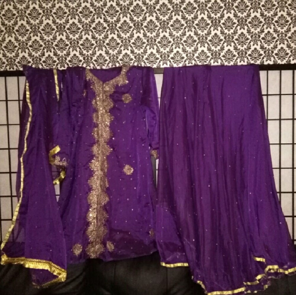 Beautiful Purple Lengha Dress Indian Pakistani