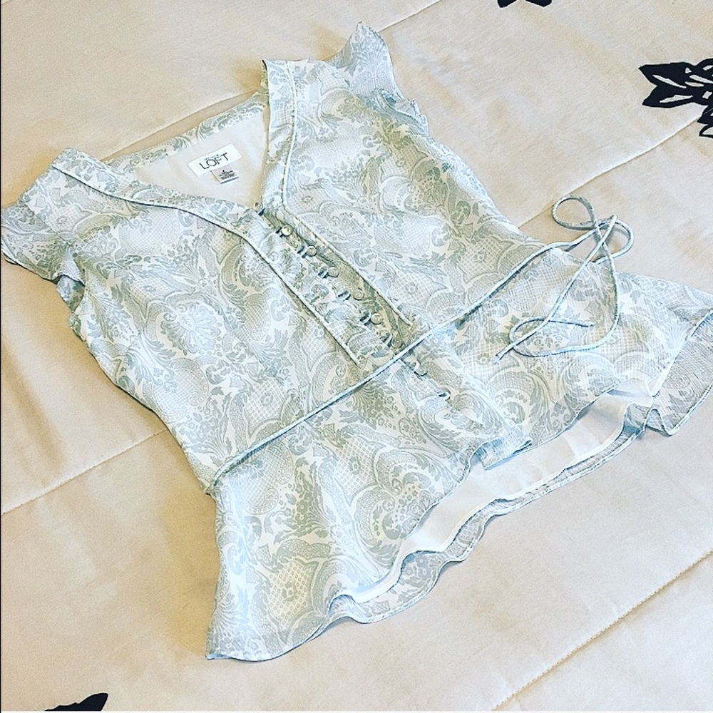 ✨RESERVED✨ LOFT Sky Blue Blouse
