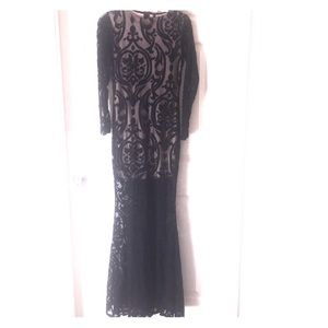 formal black lace ballroom style dress