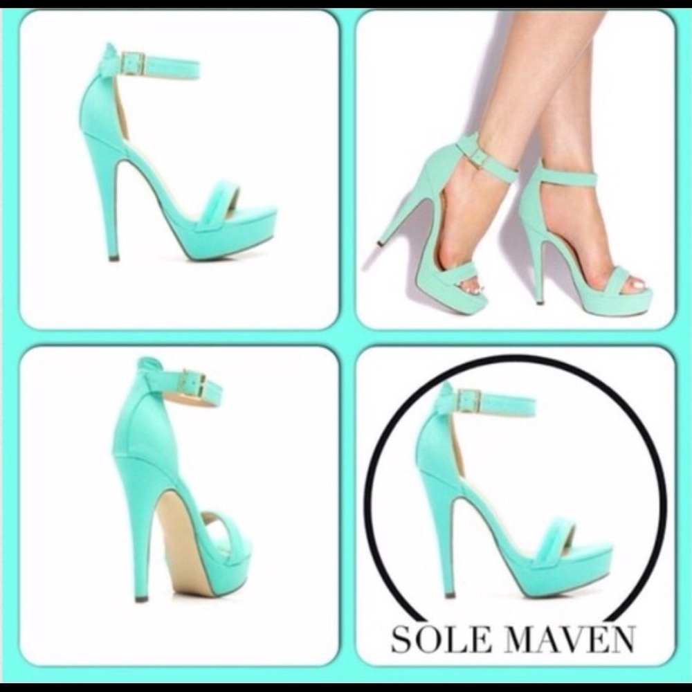 Mint sandal heels