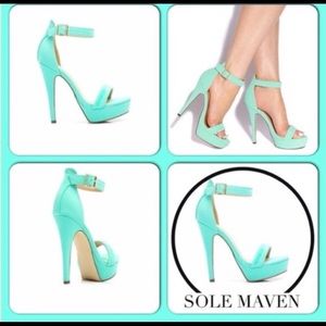 Mint sandal heels