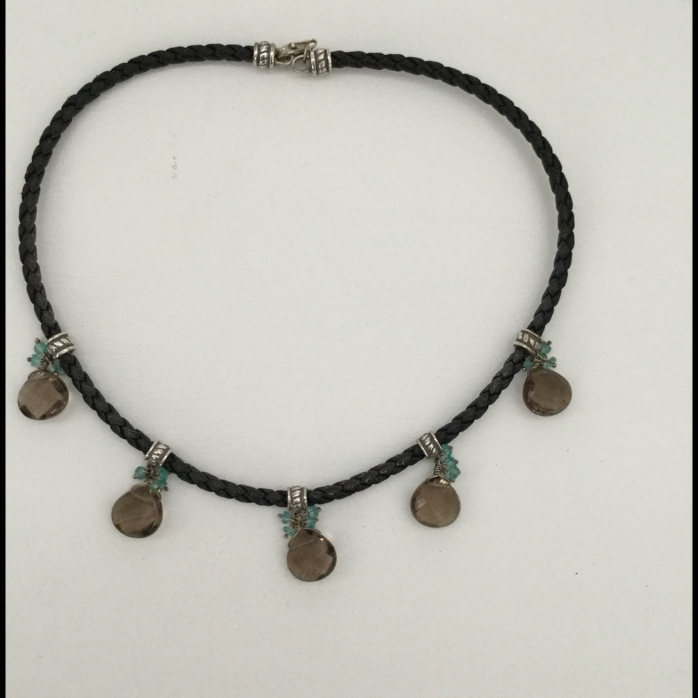 🎉SALE🎉Ross Simons leather and gemstone necklace