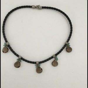 🎉SALE🎉Ross Simons leather and gemstone necklace