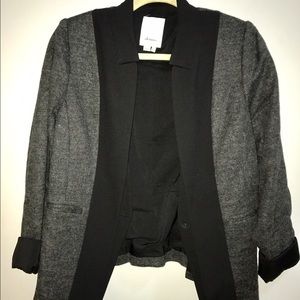 Anthropologie grey wool tuxedo blazer