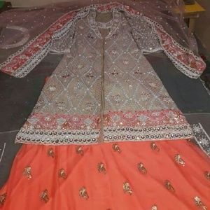 Bridal Pakistani Wedding Dress Lengha Heavy Indian