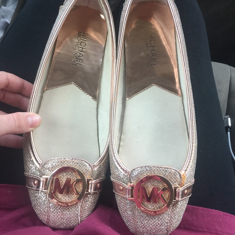 Rose gold Michael Kors flats