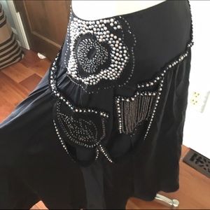 Rebecca Taylor Beaded Silk Skirt