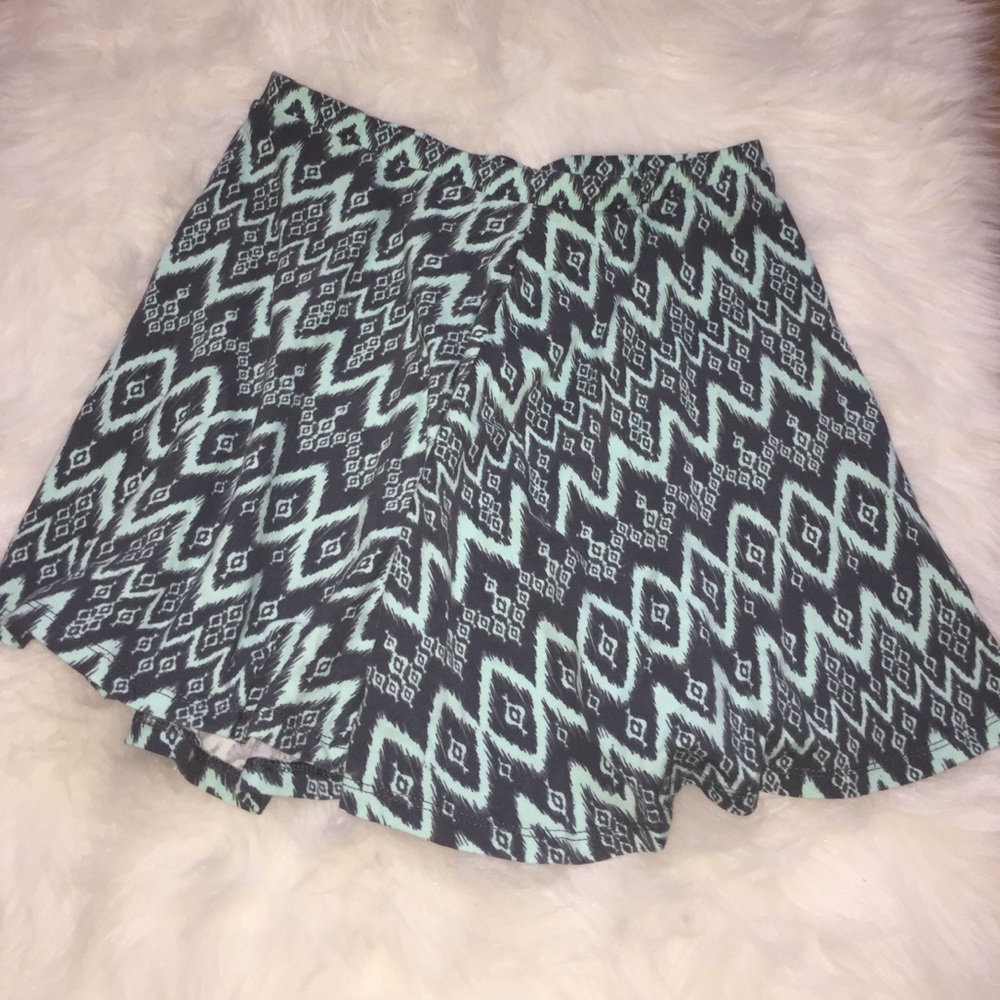 Pacsun Flowy Tribal Print Mint Colored Skirt