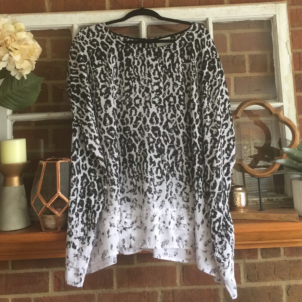 Ava & Viv Leopard Print Top size 4x