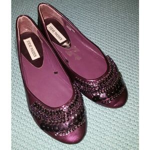 Metallic plum purple sequin flats sz 8