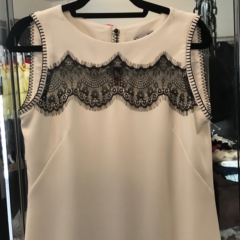 Black and white mini dress