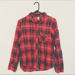 Red & Blue Plaid Button Down