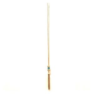 Long Simple Gold and Turquoise Necklace