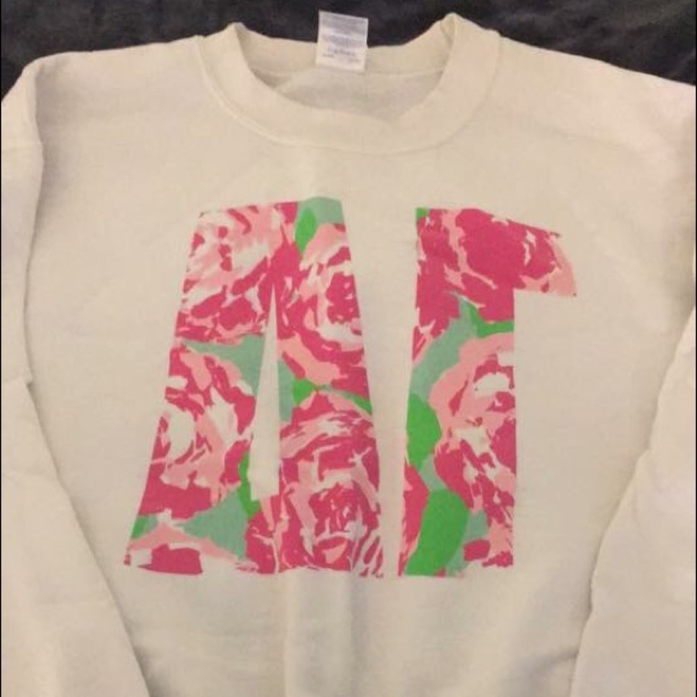 CUSTOM DELTA GAMMA FLORAL SWEATER - M