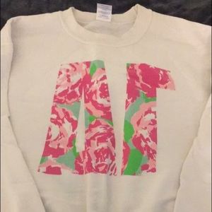CUSTOM DELTA GAMMA FLORAL SWEATER - M