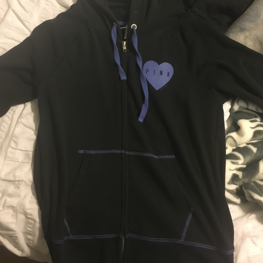 black vs pink zip up hoodie