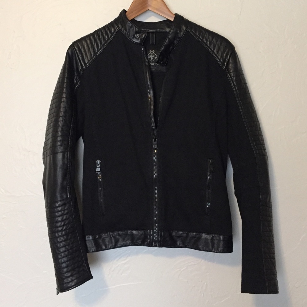 EXPRESS Men's leather/ denim jacket
