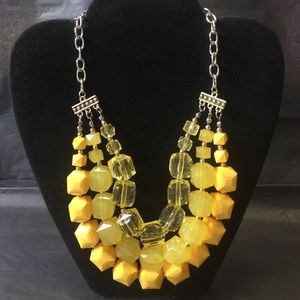 Yellow Silver Statement Necklace