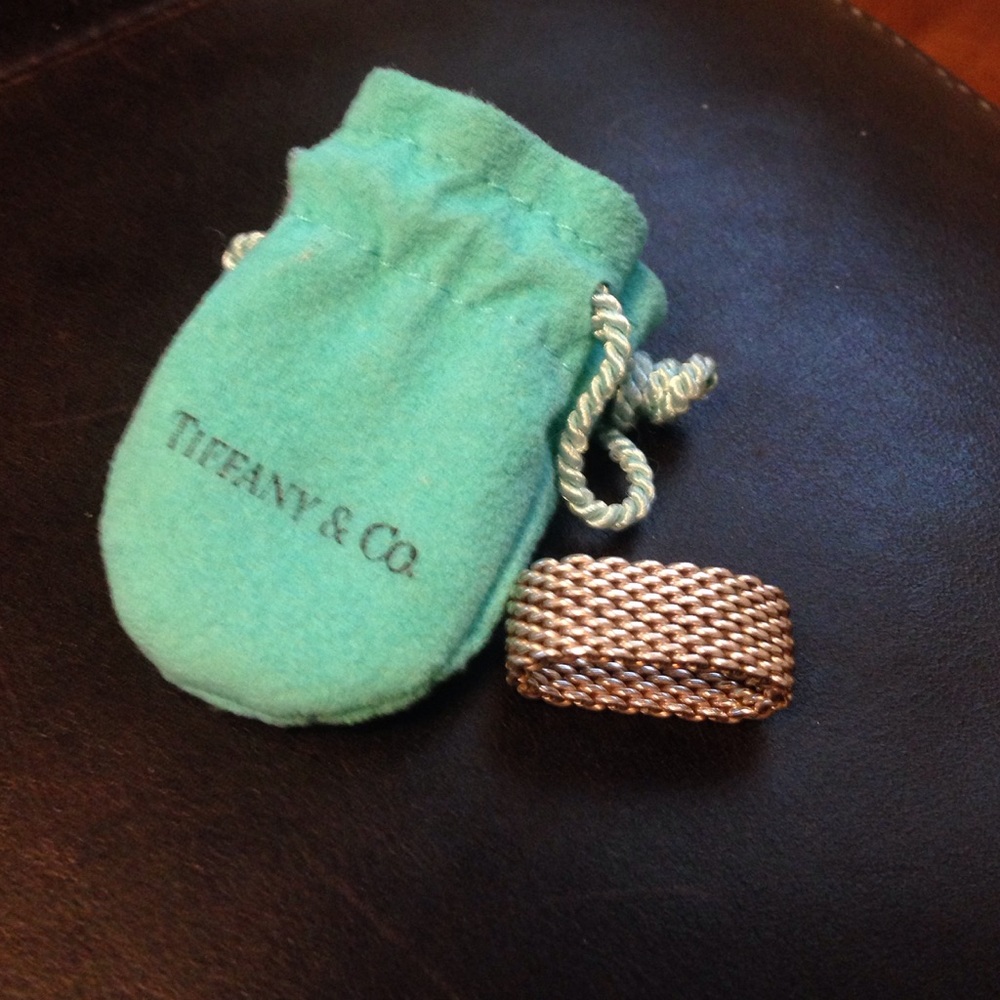 TIFFANY silver mesh ring
