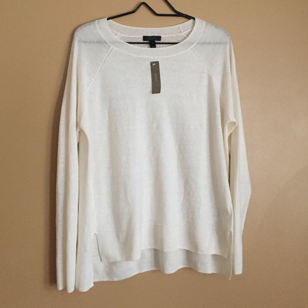 Off White J Crew Merino wool / Linen sweater