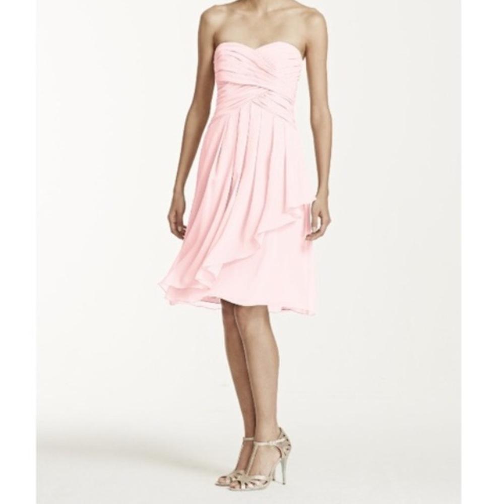 David's Bridal Strapless Dress in Petal