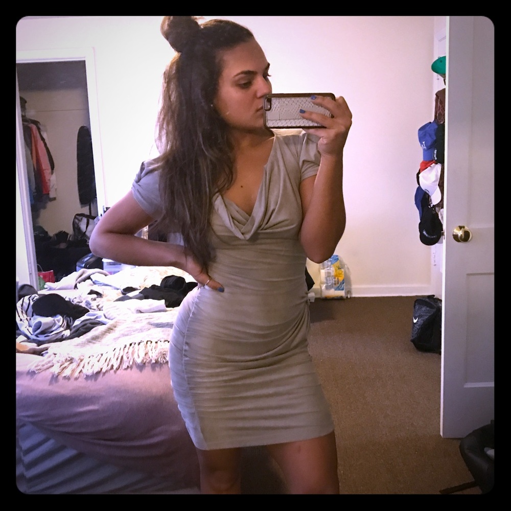 Suede Dress - Beige
