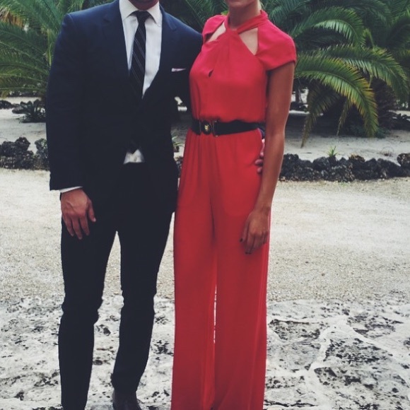 bcbgeneration red jumpsuit