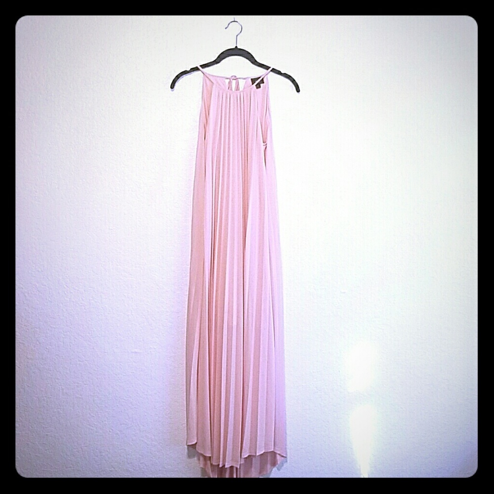 Pink pleated dress