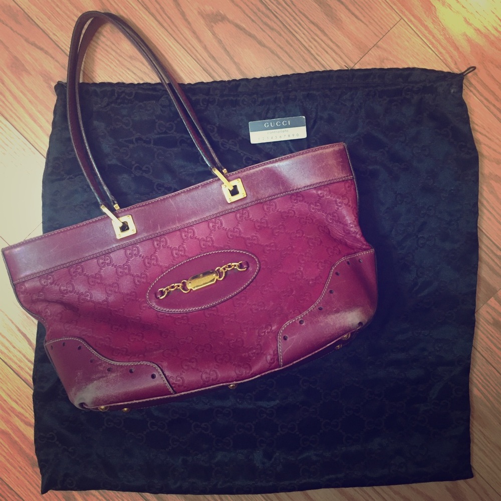 Vintage GUCCI Guccissima Punch Tote (worn out)