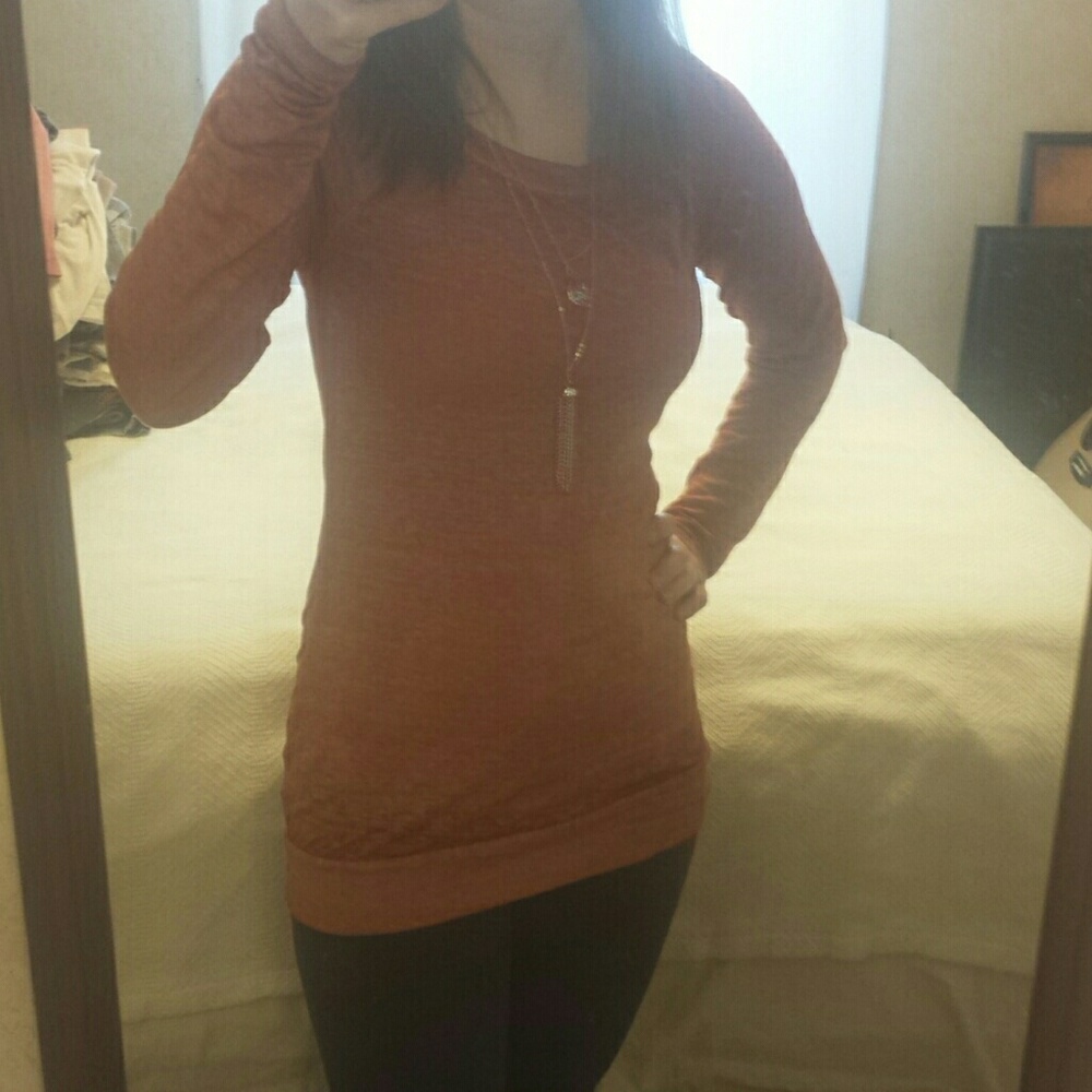 Heathered orange sheer shirt